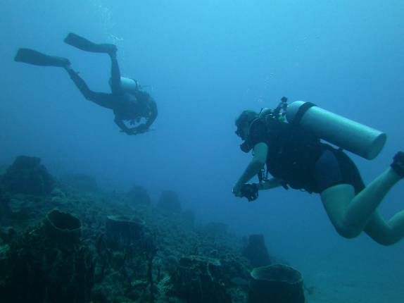 Mergulhando em Pot of Gold, em Montserrat, no Caribe